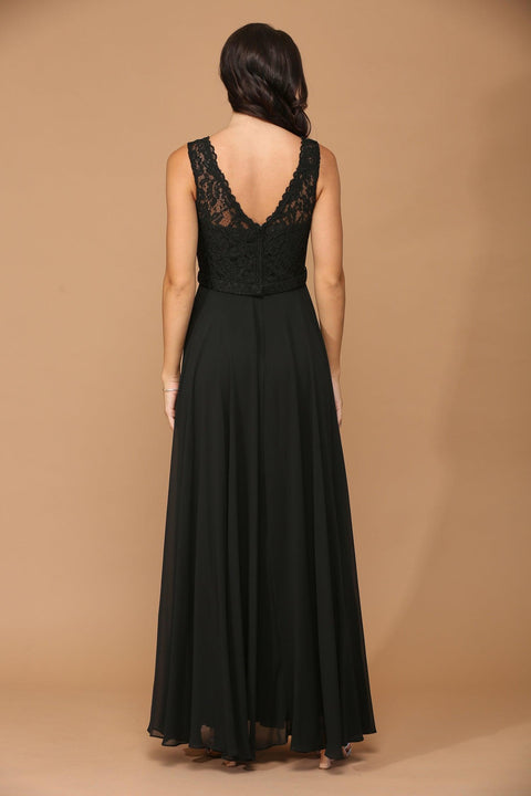 Eva Fashion 3299 Sleeveless Lace Chiffon Prom & Evening Gown