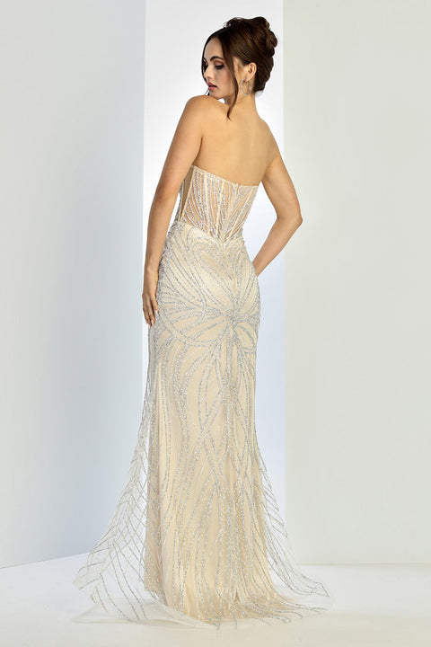 Adora Design 3299 Glamorous Fitted Long Prom Dress with Elegant Beaded Detailing for Formal Occasions