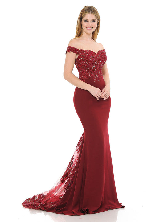 Long Formal Beaded Mermaid Prom Dress Lenovia 8134