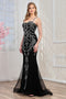 Adora Design 3304 Glamorous Fitted Long Evening Dress with Beaded Lace and Corset Bodice for Formal Occasions