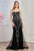 Adora Design 3304 Glamorous Fitted Long Evening Dress with Beaded Lace and Corset Bodice for Formal Occasions