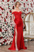 Fitted  Formal Beaded Off Shouder  Prom Dress by Adora Design 3308