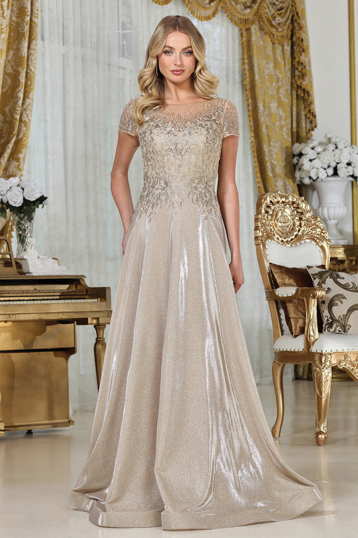 Champagne Adora Design 3316 Long Formal Mother of the Bride Plus Size Dress