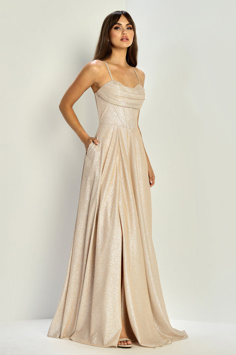 Adora Design 3324 Slit Long Formal A Line Prom Dress