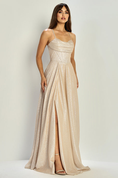 Adora Design 3324 Slit Long Formal A Line Prom Dress