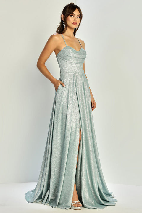 Adora Design 3324 Slit Long Formal A Line Prom Dress