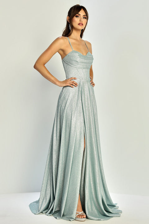 Adora Design 3324 Slit Long Formal A Line Prom Dress