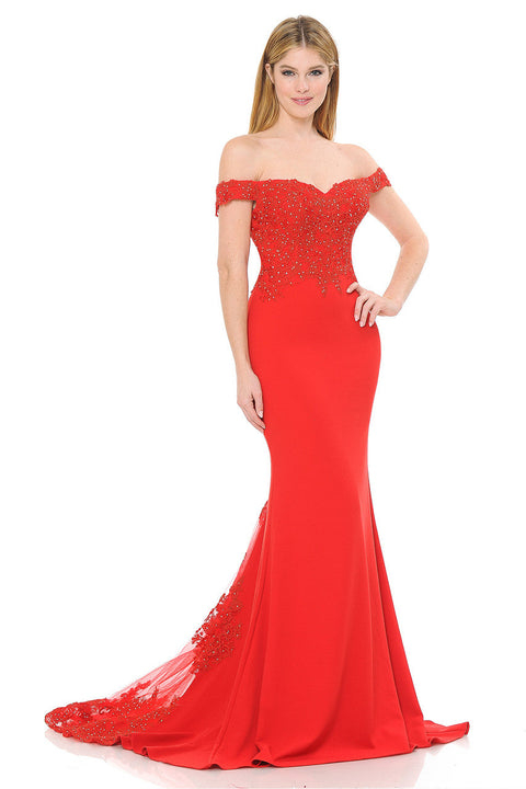 Long Formal Beaded Mermaid Prom Dress Lenovia 8134