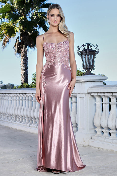 Long Formal Mermaid Applique Lace Prom Dress Adora Design 3347
