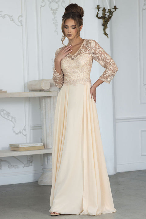 Lace Long Formal Mother of the Bride Dress Lenovia 8375