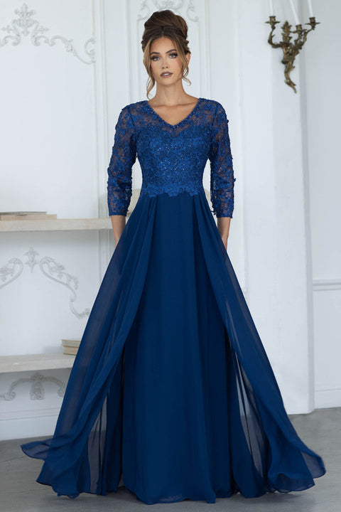 Lace Long Formal Mother of the Bride Dress Lenovia 8375