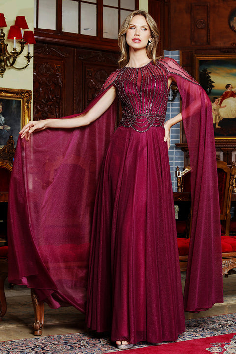 Adora Design 3412 Jewel Chiffon A-Line Prom Dress in Navy