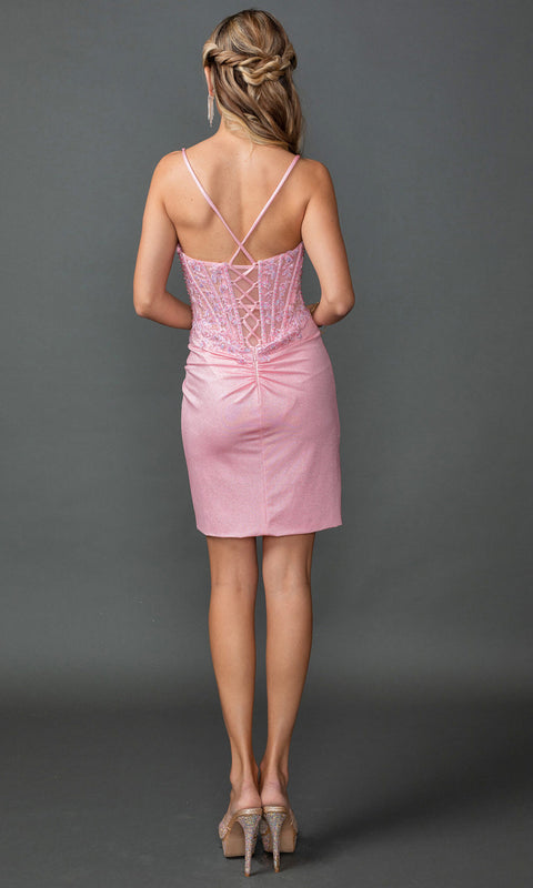 Dancing Queen 3427 - Beaded Ruched Cocktail Dress