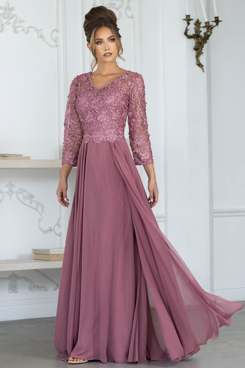 Lace Long Formal Mother of the Bride Dress Lenovia 8375