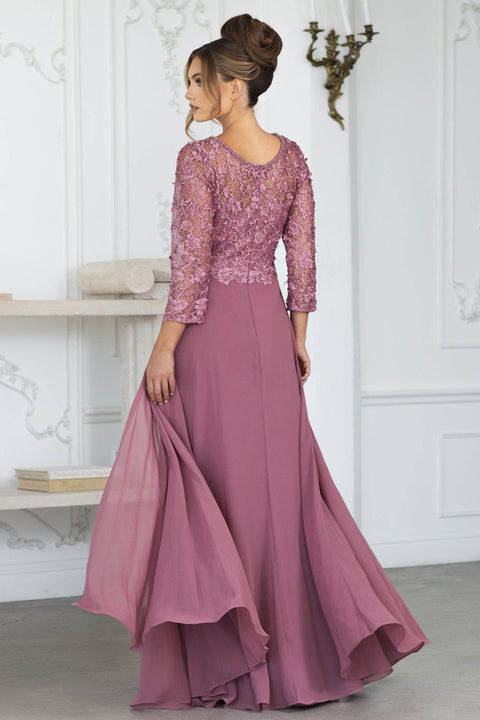 Lace Long Formal Mother of the Bride Dress Lenovia 8375