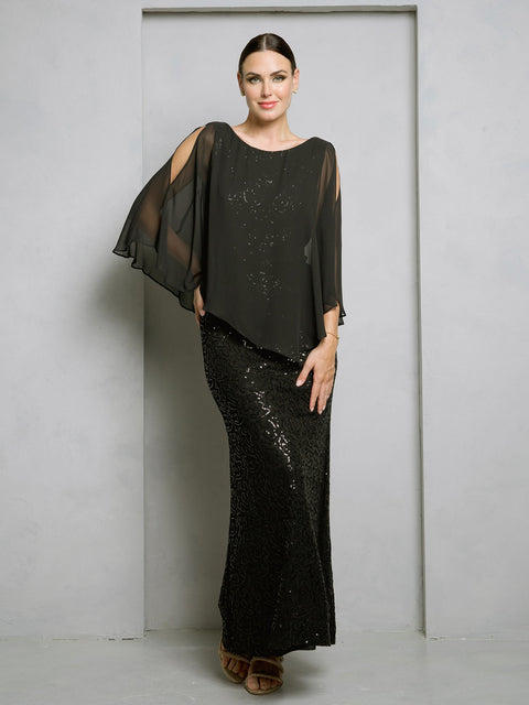 Eva Fashion 3496 Cape Mother of the Bride Gown