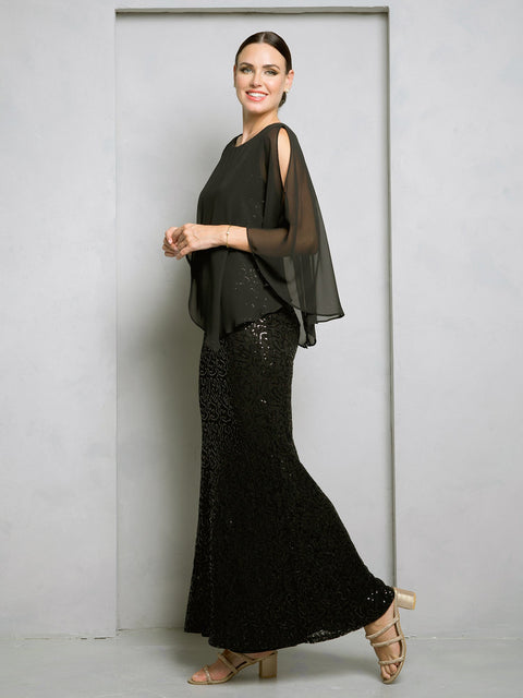 Eva Fashion 3496 Cape Mother of the Bride Gown