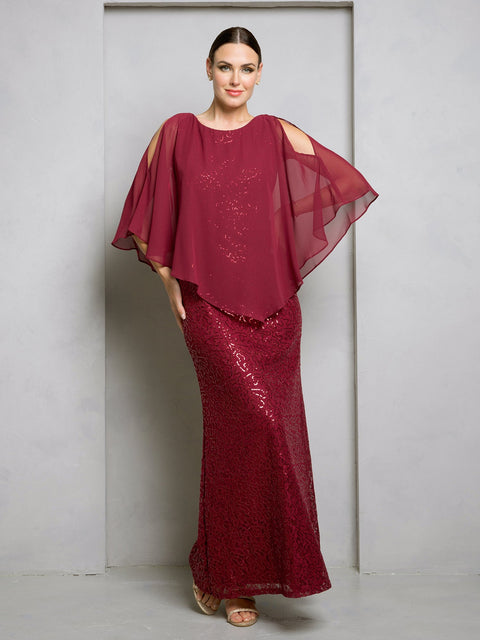 Eva Fashion 3496 Cape Mother of the Bride Gown