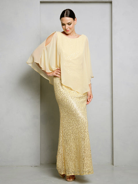 Eva Fashion 3496 Cape Mother of the Bride Gown