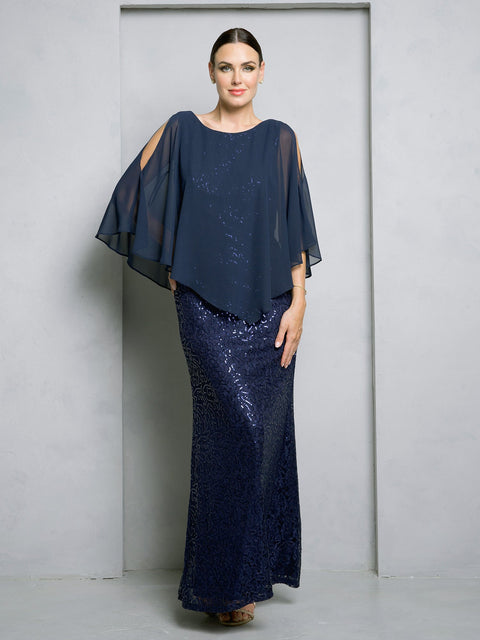 Eva Fashion 3496 Cape Mother of the Bride Gown