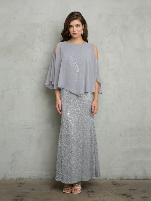 Eva Fashion 3496 Cape Mother of the Bride Gown