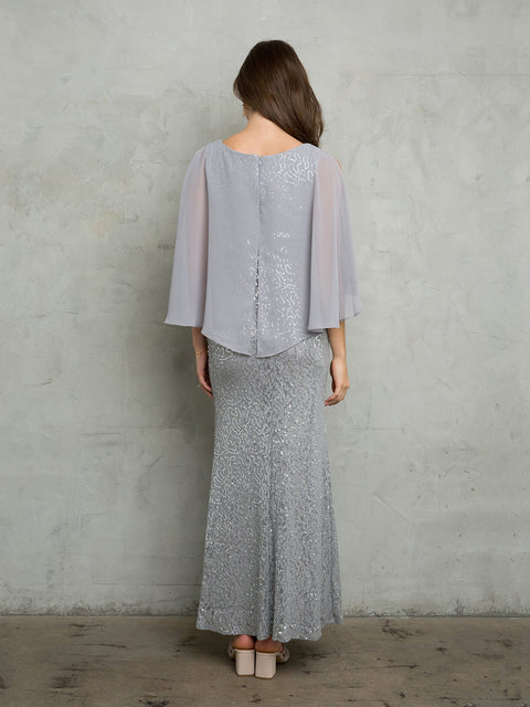 Eva Fashion 3496 Cape Mother of the Bride Gown
