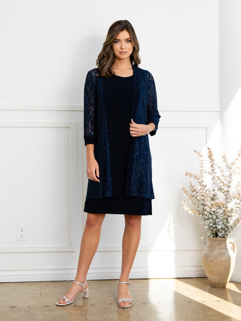 Eva Fashion 3505 Lace Short Mother of the Bride Dress - Sale