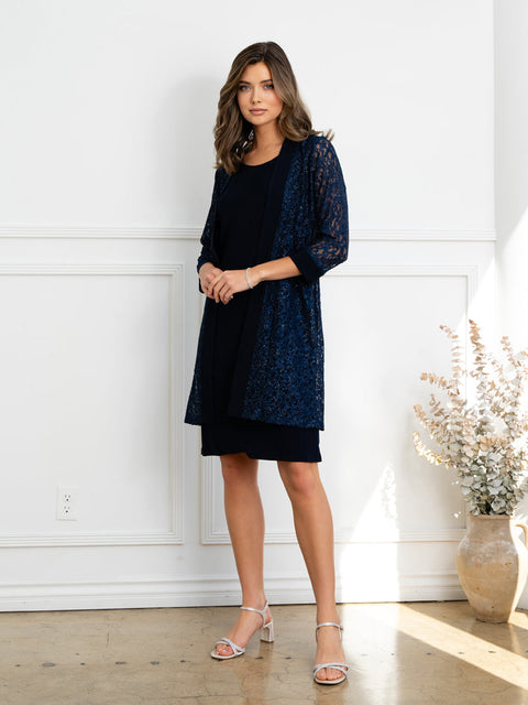 Eva Fashion 3505 Lace Short Mother of the Bride Dress - Sale