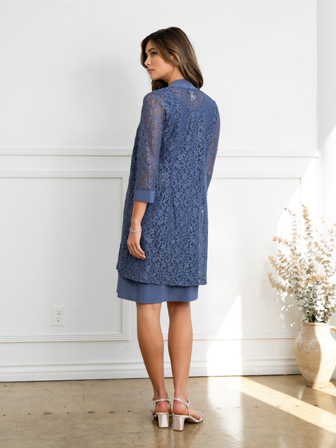 Eva Fashion 3505 Lace Short Mother of the Bride Dress - Sale