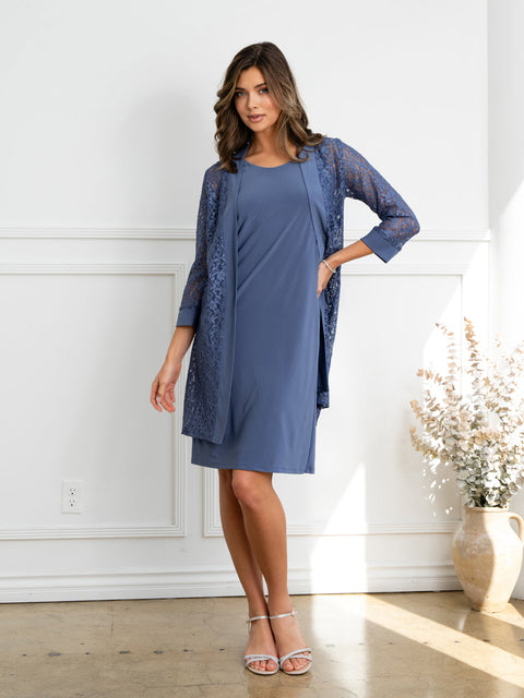 Eva Fashion 3505 Lace Short Mother of the Bride Dress - Sale