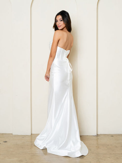 Eva Fashion 3526 Simple Fitted Cowl Wedding Dress