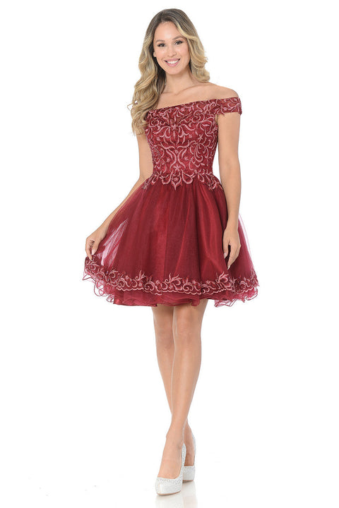 Short Homecoming Lace Beaded Mini Cocktail Dress Lenovia 8141