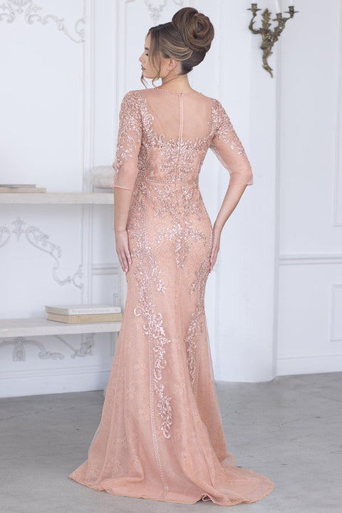 Formal Long Beaded Mother of the Bride Dress Lenovia 8369
