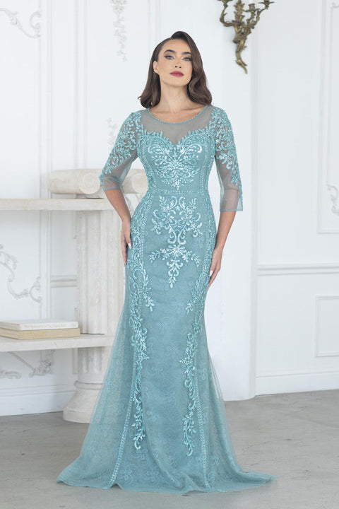 Formal Long Beaded Mother of the Bride Dress Lenovia 8369