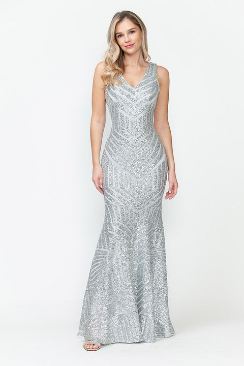 Long Mermaid Formal Sequin Dress Lenovia 5150