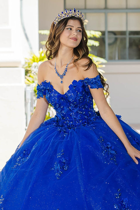 Bella Princess PQ1028 3d butterfly off shoulder ball gown by petite adele pq1028 — image 3.0