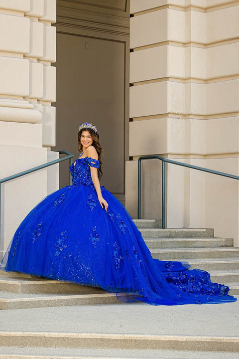 Bella Princess PQ1028 3d butterfly off shoulder ball gown by petite adele pq1028 — image 8.0