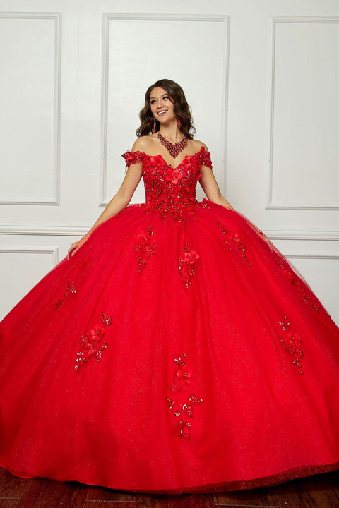 Bella Princess PQ1028 3D Butterfly Off Shoulder Ball Gown by Petite Adele PQ1028