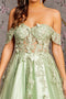 GLS Gloria GL3296 Off-Shoulder 3D Butterfly Corset Gown