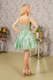 Elizabeth K GS3187 Short Sleeveless Dress with 3D Butterfly Details