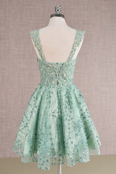 Elizabeth K GS3187 Short Sleeveless Dress with 3D Butterfly Details
