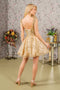 Elizabeth K GS3187 Short Sleeveless Dress with 3D Butterfly Details