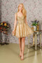 Elizabeth K GS3187 Short Sleeveless Dress with 3D Butterfly Details