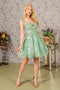 Elizabeth K GS3187 Short Sleeveless Dress with 3D Butterfly Details