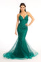 Elizabeth K GL3000 Mermaid Dress with 3D Floral Appliqué