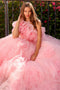 Amelia Couture SU079 3D Floral Organza Ball Gown with Ruffles