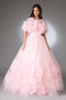 Amelia Couture SU079 3D Floral Organza Ball Gown with Ruffles