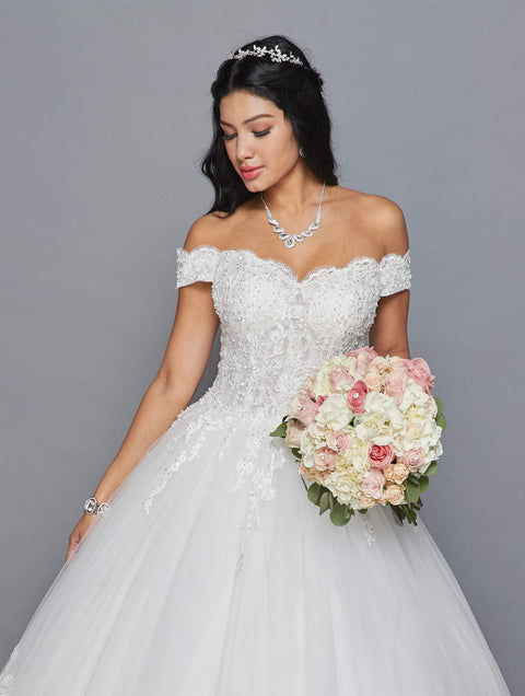 DeKlaire 420 Off-the-Shoulder A-Line Wedding Gown