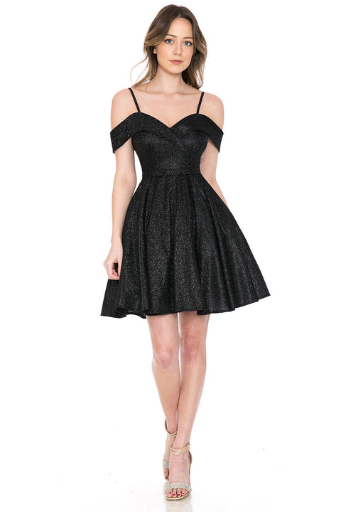Short Homecoming Metallic A Line Cocktail Dress Lenovia 5228