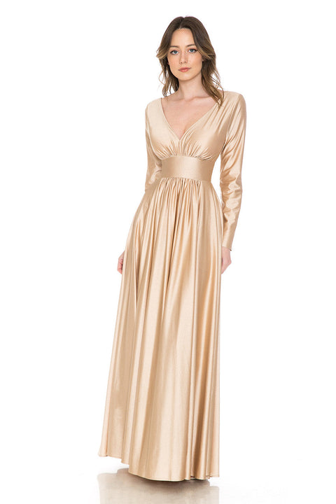 Long Sleeve A Line Formal Dress Lenovia 5231